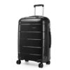 Kono Bagage de cabine rigide polypropylène léger 4 roulettes serrure TSA (Noir, S)