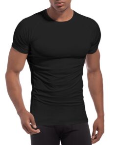 Towintec Hommes Compression T-Shirt Manches Courtes Séchage Rapide Vêtement Running Couche de Base Athlétique Bodybuildi