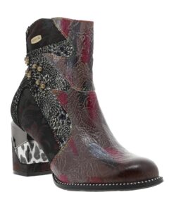 LAURA VITA Bottes en cuir multicolores à talon décroché haut avec fermeture zippée pour femmes lors de soirées spéciales