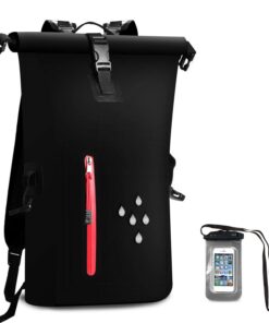 SCHITEC Sac à Dos Imperméable 25L pour Plein Air et Sports Aquatiques avec Pochette Étanche pour Téléphone
