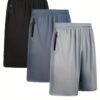 Shorts de course à pied BUYJYA homme légers décontractés poche zippée