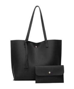 Sac à main DecorDwell grande capacité pour femme | Bandoulière | Trousse included | Idéal pour la fac | 2 pièces | Forma