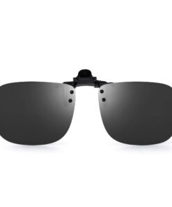 JM Polarisé Lunettes de Soleil Clip Lentille Flip Up Sans Cadre pour Lunettes de Vue Optiques - Noir Mat 52-18
