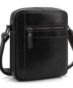 EKAVALE Sac à Bandoulière en Cuir Véritable pour Homme - Vintage Rétro pour Travail et Voyages, Cadeau Idéal pour Homme