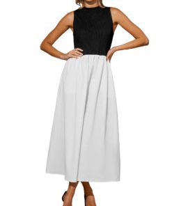 CUPSHE Robe Maxi Élégante pour Femme 2024 - Jupe Évasée Décontractée sans Manches, Poche Latérale, Look Formal pour Soir