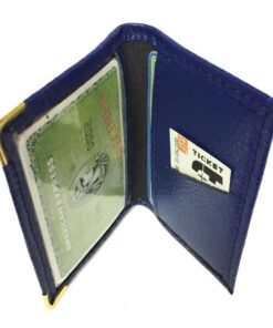 LOLUNA Porte-Carte Simple en Cuir Bleu Marine pour Homme et Femme Multicolore (1-2 Cartes,compact)