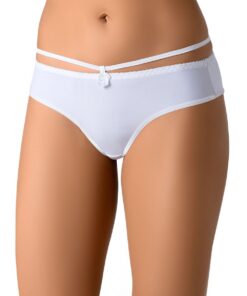 Axami String Sexy Lisse avec Ornement/Nœud Satin Blanc pour Femmes pour Soirées Élégantes Fermes et Élégantes