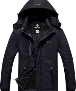 GEMYSE Veste imperméable hiver ski résistante coup-vent chaud pour homme