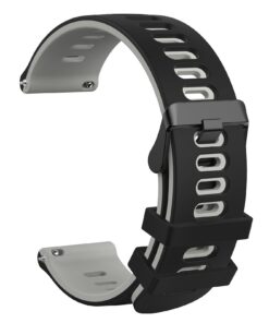Mugust Bicolore Bracelets de Montre en Silicones,Caoutchouc et Acier Inoxydable pour Homme et Femme,Libération Rapide,20
