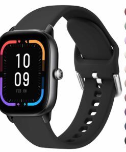 Bracelet WanmeAmazfit GTS 4 Mini Élastique 20 mm pour Amazfit GTS 2e/ GTS 2 Mini, Fonctionnel pour Course à Pied, Étudia