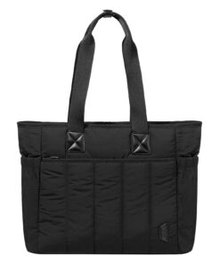 VASCHY Cabas Femme Léger Sac à Main Matelassé Femmes 15,6 Pouces Sacoche Ordinateur Grande Capacité Sac de Cours avec Fe