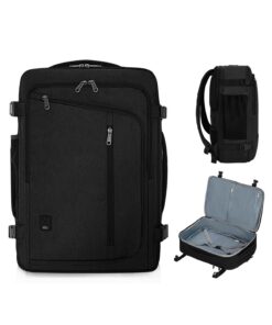 WANDF Sac à Dos de Cabine Extensible 45x36x20 cm pour Ordinateur 17'', Compartiment Objets Mouillés, Voyage Adapté aux V