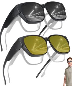 LEIBOCHAO Clip Solaire Lunettes Vue Femmes Homme UV400 Anti-UV Anti-Reflets