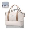 WEPLAN Sac de Voyage Cabine Ryanair Imperméable Beige et Marron pour Femme et Homme