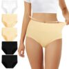 FALARY Culotte Femme Taille Haute en Coton 5 Pièces OEKO-TEX - Pantalons de Santé pour Femme