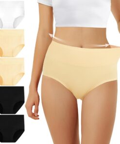 FALARY Culotte Femme Taille Haute en Coton 5 Pièces OEKO-TEX - Pantalons de Santé pour Femme