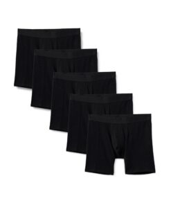 Amazon Essentials Boxers en Jersey De Coton pour Homme, Lot de 5 - Comfort ethydratation - Idéal pour le sport et la mai
