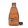 Sacoche Homme Bandoulière Aucuu, Sac Pu Cuir pour Homme, Sac à Dos de Voyage, Pochette Epaule pour Affaires et Randonnée
