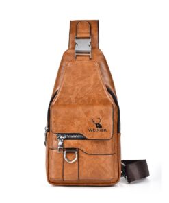 Sacoche Homme Bandoulière Aucuu, Sac Pu Cuir pour Homme, Sac à Dos de Voyage, Pochette Epaule pour Affaires et Randonnée