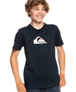 Quiksilver - T-shirt Noir pour Garçon - Cool & Sportif Quiksilver - T-shirt Foncé pour Enfant - Doux & Étanche Quiks
