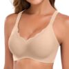 Graviar Soutien-Gorge Femme sans Armature Coussinets Col V Bralette sans Coutures