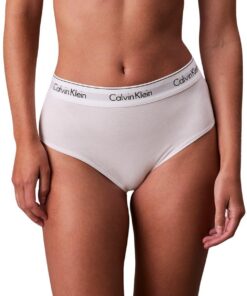 Calvin Klein Culottes Femmes Haute Taille Avec Ceinture Emblématisée - Slim Fit - Blanc - 28