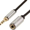 Amazon Basics Câble audio stéréo 3,5 mm mâle/femelle 7,6 m - Rallonge anti-électromagnétique pour appareils audio, Noir