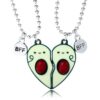 Collier d'Amitié Hifot Femme - Pendentif Avocat Coeur Séparé Anniversaire 2 Filles