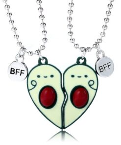 Collier d'Amitié Hifot Femme - Pendentif Avocat Coeur Séparé Anniversaire 2 Filles