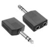 Adaptateur répartiteur stéréo XMSJSIY pour guitare, microphone et casque vers 2 femelles 6,35 mm