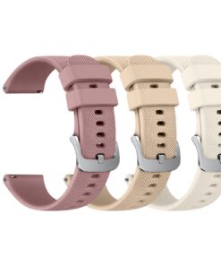 Wanme 3 Pièces Bracelet Silicone Souple pour Garmin Vivoactive 4S / Vivomove 3S / Venu 2S / Venu 3S, Fonctionnel et Comp