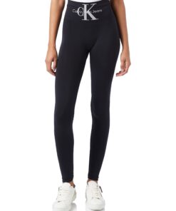 Calvin Klein Monogram Comfortable Chaussettes Femme Haut de Jambe