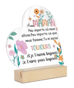 Puissance du Nom + Mot-clé Principal : Putuo Decor Cadeau Maman Acrylique Forme Cœur Attributes : Peu Importe Où Nous Al