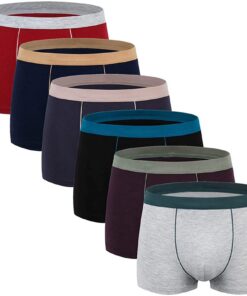 SHUOJIA Lot De 6 Caleçons en Coton Élastique Doux pour Homme | Caleçon Comfortable et Respirant | Taille Grand Élégant