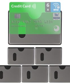 Valonic RFID Protection pour Carte Bancaire - Protection Anti RFID - 6 Pièces - Insertion Horizontale - Etuis Transparen