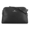 Sac WITTCHEN messager femme en cuir à deux compartiments - mode et pratique pour le quotidien - noir 30x20x15cm