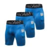 Yishengwan Short de Compression Homme Séchage Rapide Respirant Fitness Court Collant avec PocheLot de 3