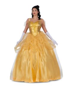 VIVING Déguisement Princesse Belle Enchantée Enfant Taille XL Robe Gants Jupon