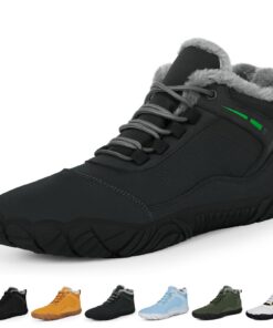 RUYI Chaussures pieds nus d'hiver homme-femme doublure chaude imperméables trail confortables large boîte à orteils