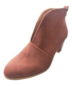 Bottines empilables à talon court en rouge pour femmes - Taille 41 - Tendance mode