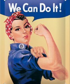 Plaque Nostalgique USA "We Can do it" Vintage Métal - Idée de Cadeau pour Les Femmes | Design Retro pour Décoration | 15