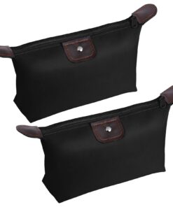 Aucuu Petite Trousse de Maquillage Voyage Imperméable pour Femmes, Sac de Rangement Portable avec Fermeture Éclair, 2PCS