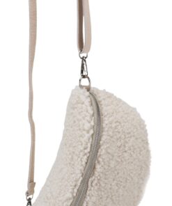SH Leder Kate G358 Sac en forme de banane pour femme avec bandoulière en cuir véritable - Trendy et pratique, 27 x 16 cm
