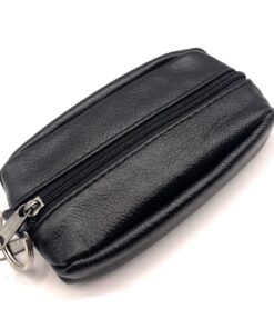 Charmoni Portefeuille Homme Noir - Cuir Véritable - Multi Poches Zippées - Anneau Porte Clé - Multisymptothique