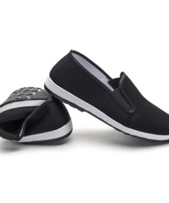 Chaussures Kung Fu Unisexe en Toile - Semelle Caoutchouc pour Pratique Arts Martiaux et Tai Chi