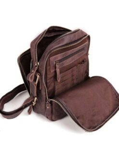 Sac à bandoulière BAIGIO Homme en Cuir Vrai - Pour Travail et Voyage - Sacoche Croisée Vintage - Petit Sacoche Bandouliè