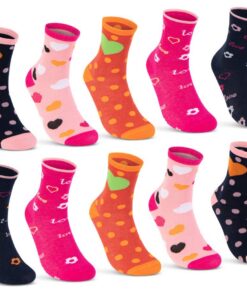 Chaussettes Enfants Filles et Garçons | sockenkauf24 | Coton Multicolore | 10 Paires | Confort Élevé | Hypoallergéniques
