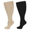 BoloShine 2 Paires Chaussettes de Contention Diabétiques Homme Femme | Grande Taille Mollets | Compression Extra Larges