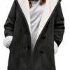 Svanco Manteau Femme Hiver Polaire Chaud Veste Longue Chic et Elegant Parka Grande Taille avec Bouton de Corne