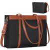 Sac Cabas KTMOUW Femmesavec USB Noir Grandes Capacité Port Épaule Affaires Format 2 Pièces